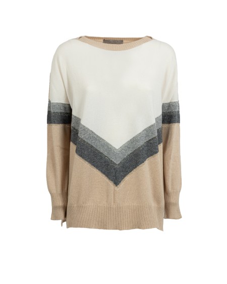 Shop D.EXTERIOR  Maglia: D.Exterior maglia girocollo.
Maniche lunghe.
Color block.
Vestibilità regolare.
Fondo e polsini a coste.
Dettaglio brillante.
Composizione: 29% Cashmere 19% Lana 31% Viscosa 2% Poliestere 19% Poliammidica
Fabbricato in Italia.. 57077-4
