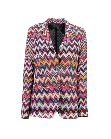 Shop MISSONI  Giacca: Missoni giacca motivo chevron.
Giacca a due bottoni.
Revers.
presenta tasche a toppa.
Spacco.
Composizione: 88% Viscosa 12% Cupro.
Fabbricato in Italia.. DS23WF04BR00OY-SM8WJ
