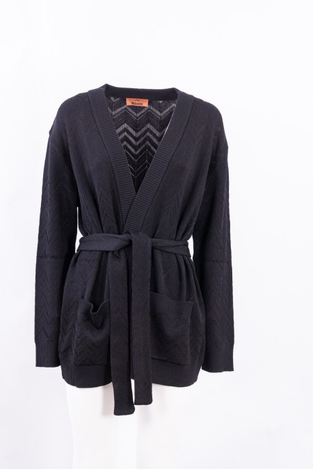 Shop MISSONI  Cardigan: Missoni cardigan lavorato a maglia.
Cintura.
Maglia leggera.
Maniche lunghe.
Due tasche.
Composizione: 60% Lana 40% Viscosa.
Fabbricato in Italia.. DS23WM0PBK027A-93911
