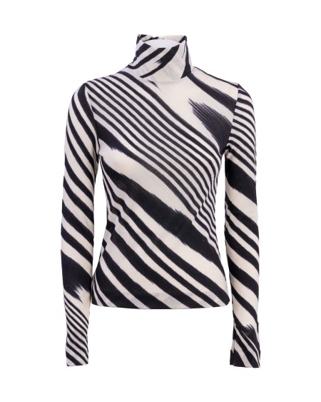 Shop MISSONI  T-shirt: Missoni lupetto.
Lavorato a maglia.
Maglia leggera.
Collo alto.
Maniche lunghe.
Composizione: 100% Lana.
Fabbricato in Italia.. DS23WN1BBT0063-F9001BIANCO/NERO