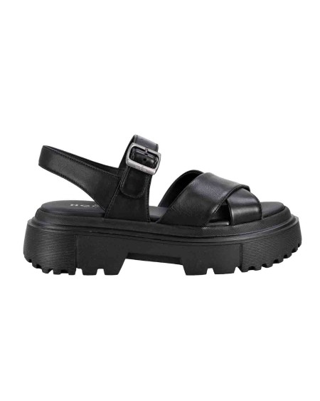 Shop HOGAN  Sandalo: Hogan sandals H644.
Upper in nappa.
Strap on the front with personalized buckle.
Leather insole.
Rubber sole.
Care and maintenance instructions included.
Fabric case included.
Made in Italy.. HXW6440FJ20LE9-B999