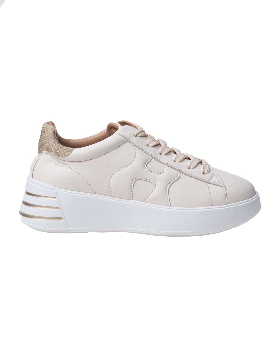 shop HOGAN  Scarpe: Hogan Rebel sneakers avorio.
Tomaia in nappa.
Dettagli in tessuto glitterato.
H laterale ondulata.
Fussbett in memory foam 5 mm.
Suola in gomma.
Altezza totale 5 cm.
Indicazioni di cura e mantenimento incluse.
Custodia in tessuto inclusa.
Fabbricato in Italia.. HXW5640DN61RCB-367T number 8089687