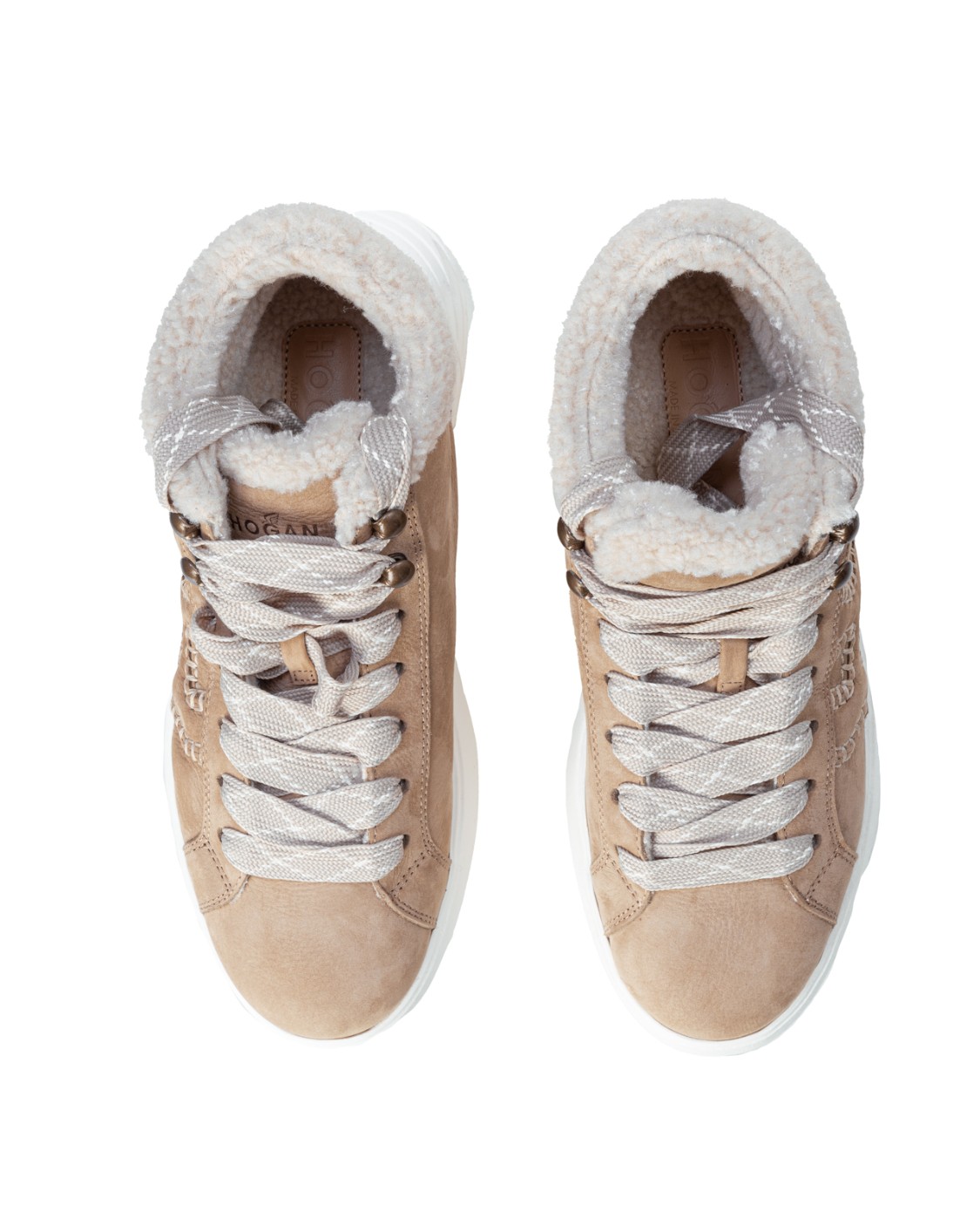 shop HOGAN Saldi Scarpa: Hogan sneakers Hogan Rebel Beige Marrone.
Tomaia in nabuk.
Inserti in pile bouclé.
H laterale.
Fussbett 5 mm.
Fodera e sottopiede in faux fur.
Suola in gomma.
Altezza totale 5 cm.
Indicazioni di cura e mantenimento incluse.
Custodia in tessuto inclusa.
Fabbricato in Italia.. HXW5620FC00HTA-0XFI number 1802322