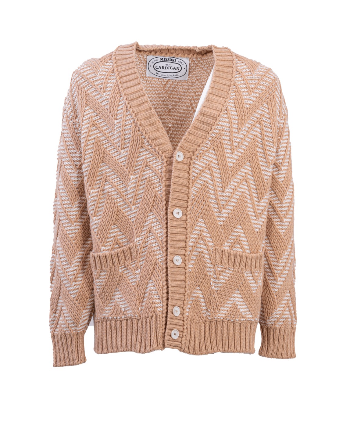 shop MISSONI Saldi Cardigan: Missoni cardigan lavorato a maglia.
Jacquard.
Maglia leggera.
Fantasia bicolore.
Collo a v.
Maniche lunghe.
Bottoni.
Due tasche.
Composizione: 100% Lana.
Fabbricato in Italia.. US23WM06BK026H-S0193 number 3327700
