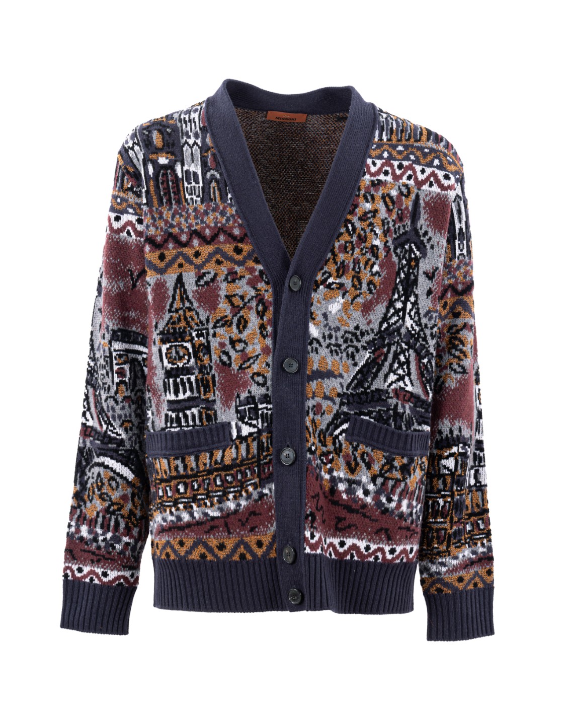 shop MISSONI Saldi Cardigan: Missoni cardigan con scollatura a V in misto lana.
Chiusura a bottoni.
Maglia di misto lana.
Profili a costine.
Composizione: 55% lana, 23% viscosa, 15% cotone, 4% poliammide. 
Made in Romania.. US24WM0A-BK038V-SM9GR number 4903551