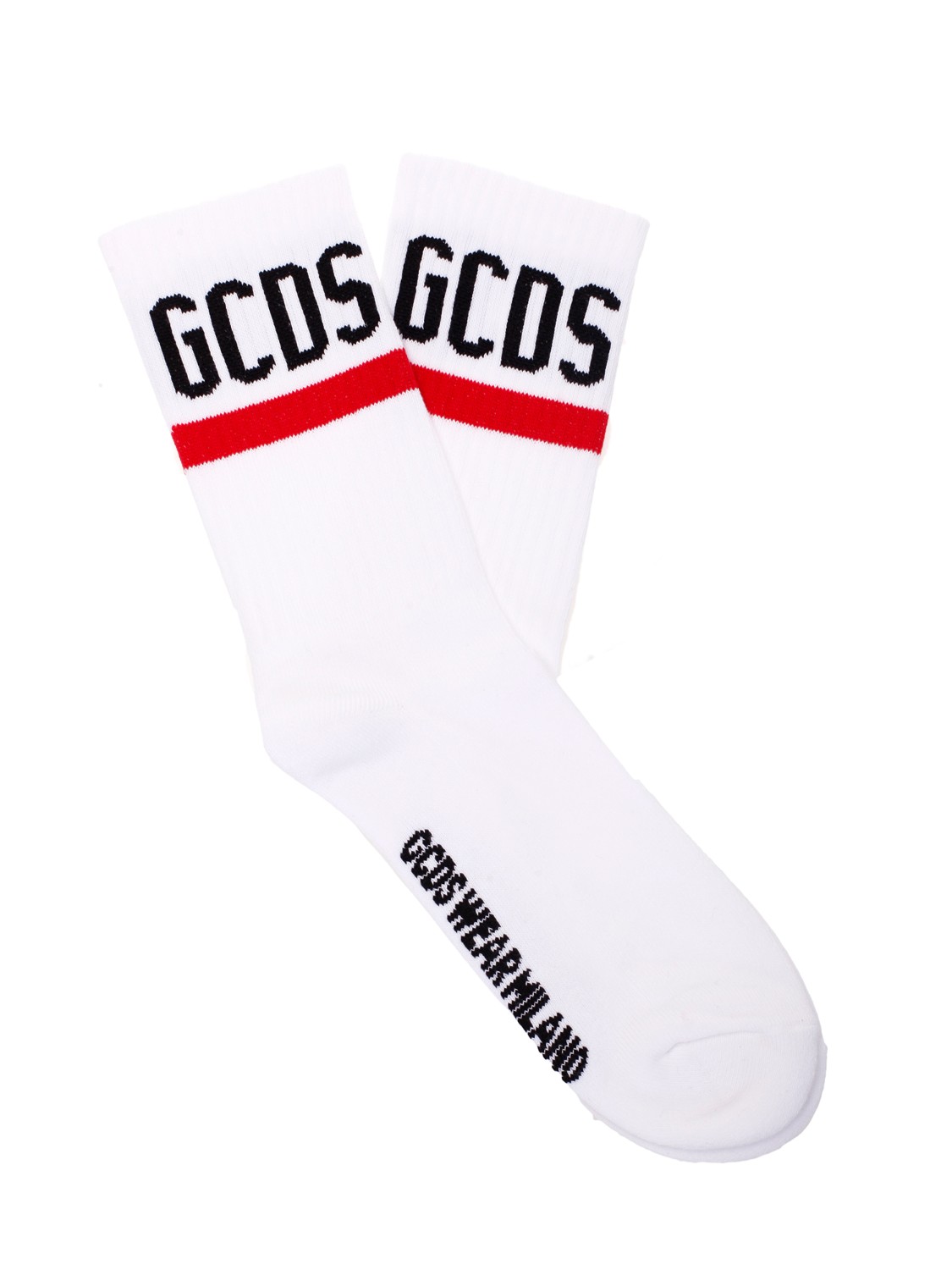 shop GCDS  calzini: GCDS calzini in misto cotone con logo GCDS intarsiato.
Materiale: 85% cotone, 10% poliammide, 5% elastan.
Made in Italy.. CC94M010024-01 number 9219906