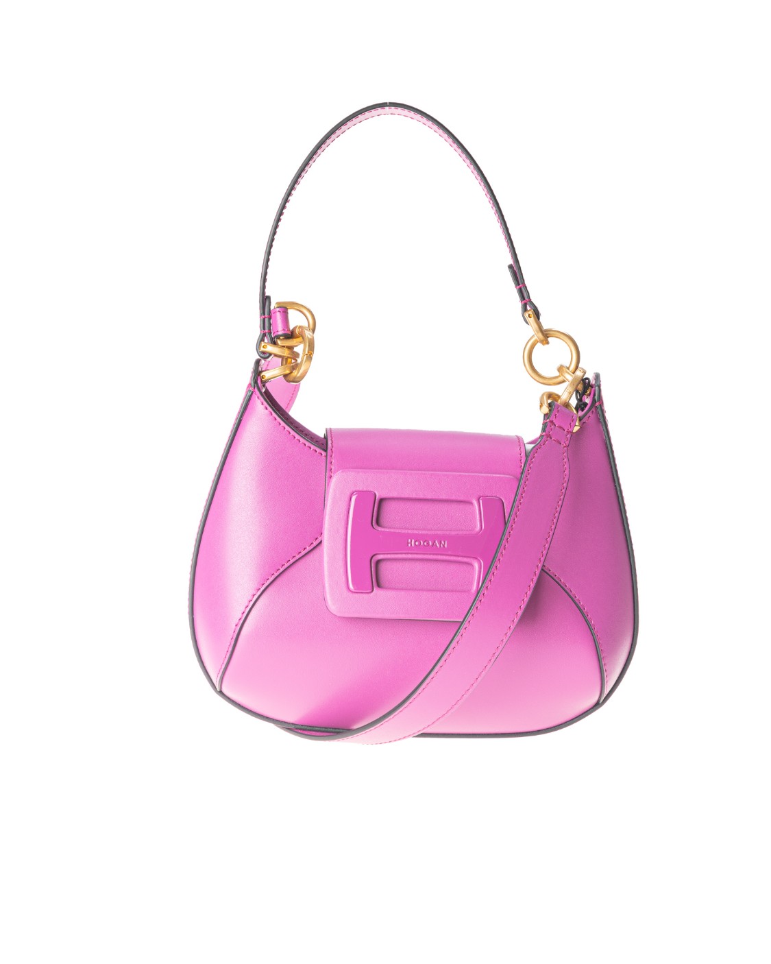 shop HOGAN  Borsa: Hogan H-Bag Hobo Mini, in pelle.
Fibbia monogramma H con logo Hogan.
Chiusura con pattina e bottone magnetico.
Tasca interna.
Dimensioni: 22 x 14 x 8 cm.
Manico e tracolla combinabili.
Custodia in tessuto inclusa.
Composizione: 100% pelle di vitello.
Fabbricato in Romania.. KBW01MS0100J60-L226 number 2250680
