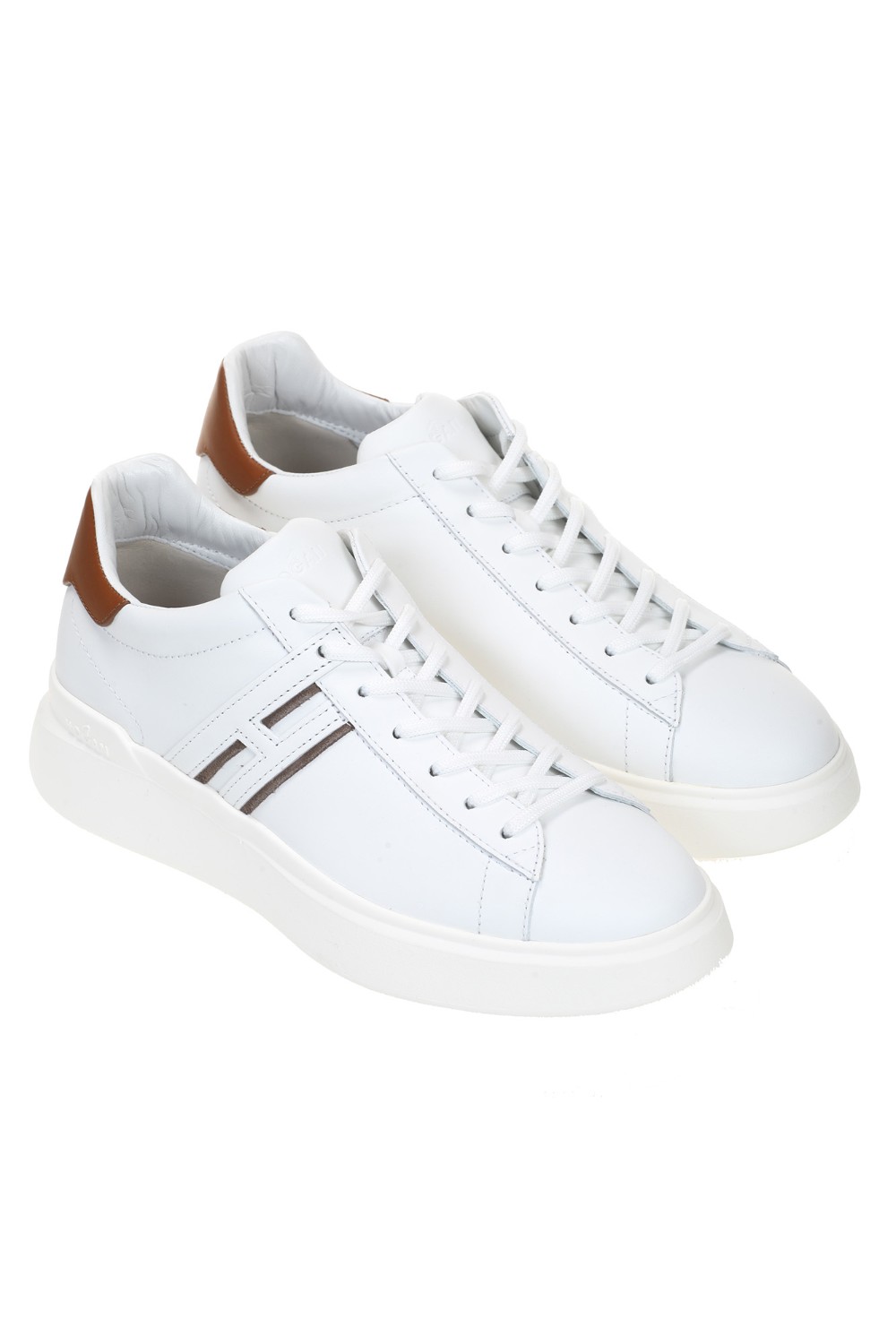shop HOGAN  Sneakers: Hogan sneakers H580, bianco e marrone.
Tomaia in pelle liscia.
Dettagli in pelle scamosciata.
H laterale.
Fussbett in memory foam 8 mm.
Suola in gomma.
Altezza totale 4,5 cm.
Indicazioni di cura e mantenimento incluse.
Custodia in tessuto inclusa.
Composizione: 100% pelle.
Fabbricato in Italia.. HXM5800DV42N64-386JBIANCO/CUOIO number 7815770