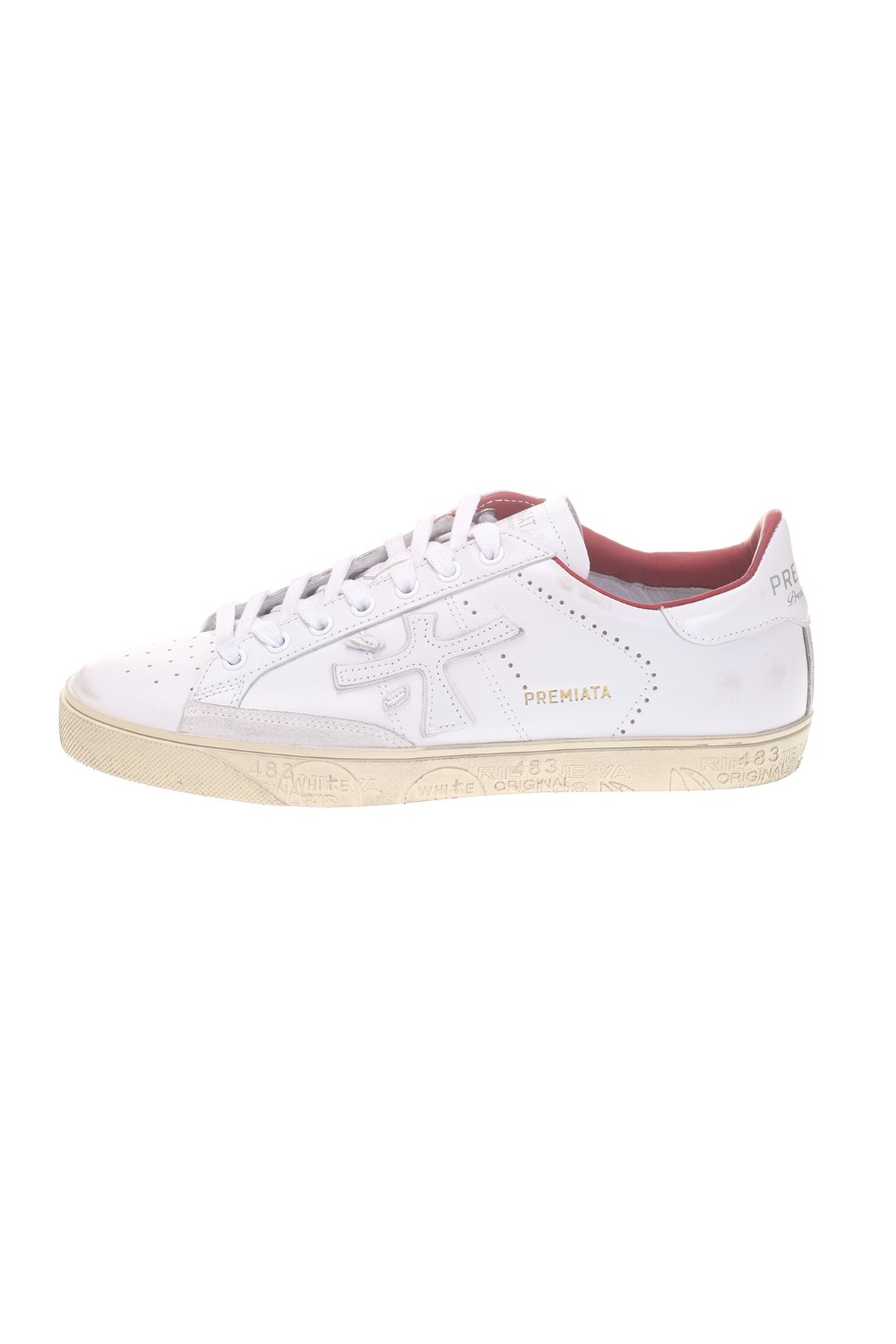 shop PREMIATA Saldi Scarpa: Premiata sneakers "Steven 6179".
Ttomaia in pelle bianca, logo in pelle color
bianco in rilievo e il talloncino in pelle color bianco.
Arricchito dagli inserti in suede color grigio e dalla fodera color rosso.
Altezza Suola 2,2 cm.
Fusbet interno 28,5 cm.
Composizione Suola: 100% Gomma.
Composizione Tomaia: 100% Pelle di vitello.
Composizione Fodera: 86% Pelle di capra 14% Pelle di vitello.
Fabbricato in Vietnam.. STEVEN-6179 number 2718029