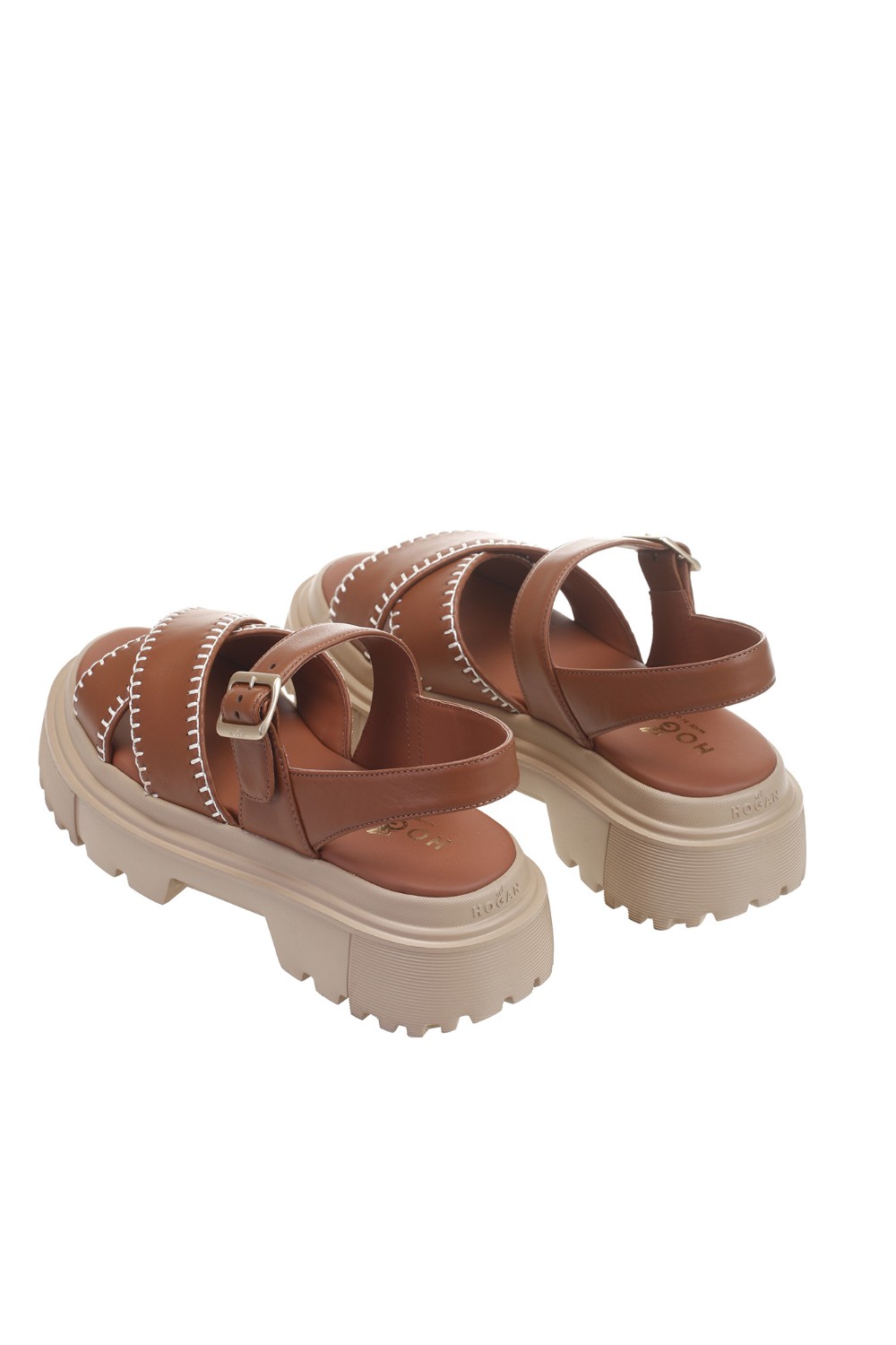 shop HOGAN Saldi Sandalo: Hogan sandali  H644.
Tomaia in nappa.
Cinturino al tallone con fibbia.
Sottopiede in pelle.
Suola in gomma.
Custodia in tessuto inclusa.
Made in Italy.. HXW6440FJ30LE9-S003 number 7055665