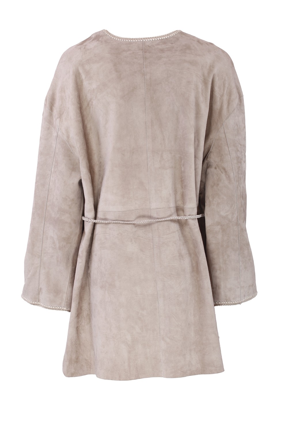 shop PLUMES Saldi Spolverino: Plumes kimono in pelle scamosciata.
Kimono con cintura.
Tasche laterali.
Manica lunga.
Composizione: 100% camoscio.
Made in India.. KIMO+BELT-G number 8016669